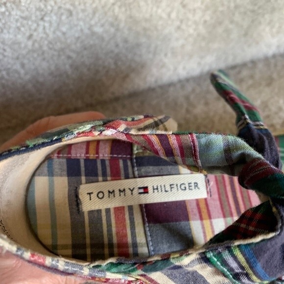 Tommy Hilfiger Madras Plaid Wedge Espadrille Sandals Size 9M - Picture 2 of 8
